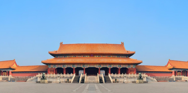 Panorama de l'architecture historique dans la Cité Interdite à Pékin, en Chine.